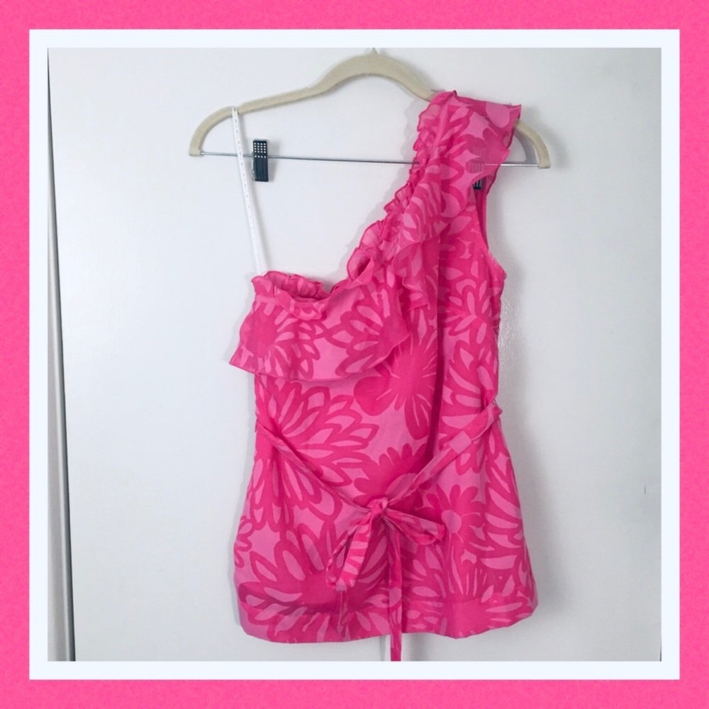 Lilly Pulitzer Pink Sleeveless One Shoulder Blouse